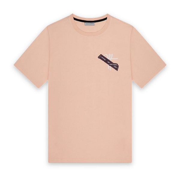 Off The Pitch - Tape Off Slim Fit T-Shirt - Peachy Keen